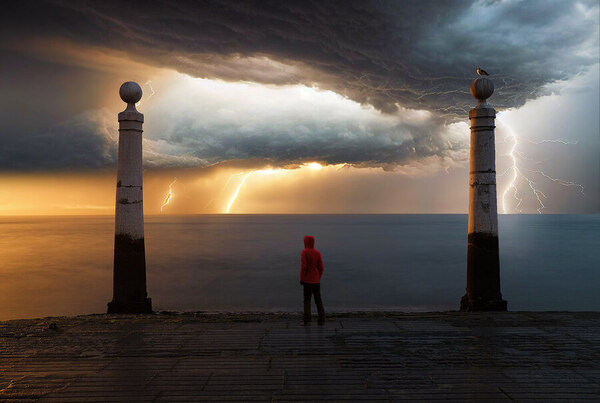 Photograph Golden Brown Pillar Pier on One Eyeland